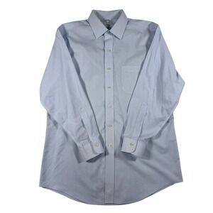 Brooks Brothers Regent Dress Shirt Mens 16.5/32 Blue Pinstripe Supima Cotton